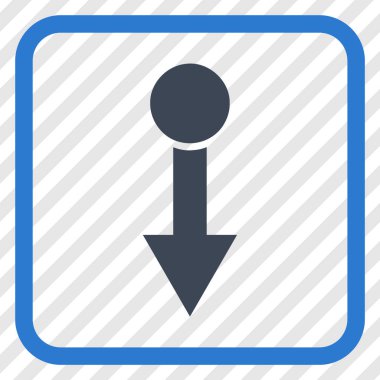 Vektör simgesi bir çerçeve içinde aşağı çekin