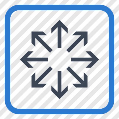 Radyal oklar bir çerçeve içinde simge vektör