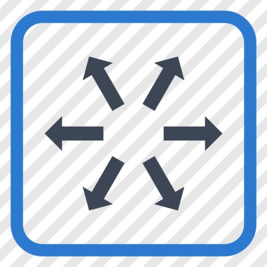 Radyal oklar bir çerçeve içinde simge vektör