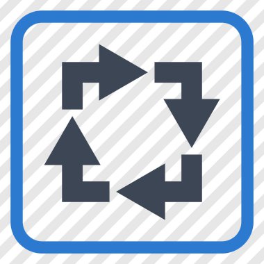 Geri dönüşüm vektör simgesi bir çerçeve içinde