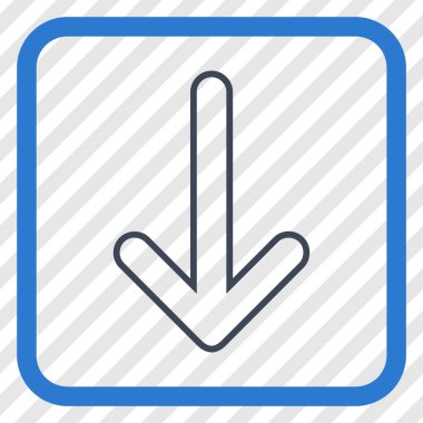 Vektör simgesi bir çerçeve içinde aşağı yönlü ok