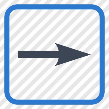 Keskin ok doğru vektör simgesi bir çerçeve içinde