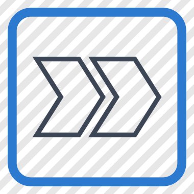 Üst karakter doğru vektör simgesi bir çerçeve içinde