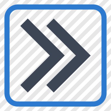 Üst karakter doğru vektör simgesi bir çerçeve içinde