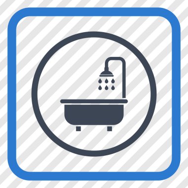 Duş Banyo vektör simgesi bir çerçeve içinde
