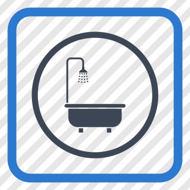 Duş Banyo vektör simgesi bir çerçeve içinde