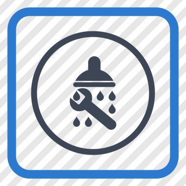 Duş sıhhi tesisat vektör simgesi bir çerçeve içinde