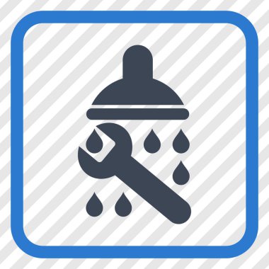 Duş sıhhi tesisat vektör simgesi bir çerçeve içinde