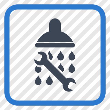 Duş sıhhi tesisat vektör simgesi bir çerçeve içinde