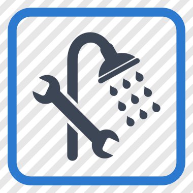 Duş sıhhi tesisat vektör simgesi bir çerçeve içinde