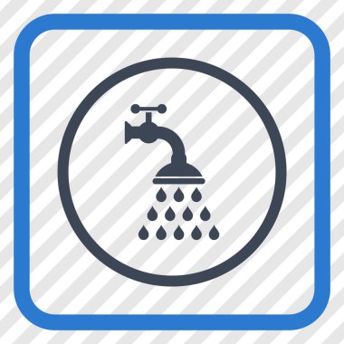 Duş musluk vektör simgesi bir çerçeve içinde