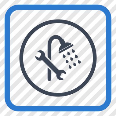 Duş sıhhi tesisat vektör simgesi bir çerçeve içinde