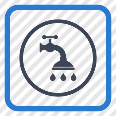 Duş musluk vektör simgesi bir çerçeve içinde