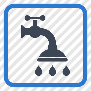 Duş musluk vektör simgesi bir çerçeve içinde