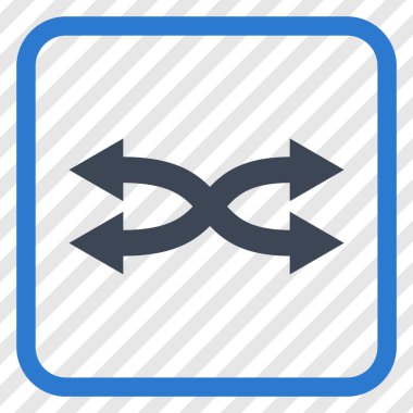 Shuffle okları yatay vektör simgesi bir çerçeve içinde