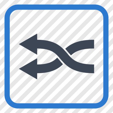 Shuffle oklar sol vektör simgesi bir çerçeve içinde