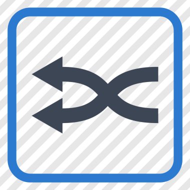 Shuffle oklar sol vektör simgesi bir çerçeve içinde