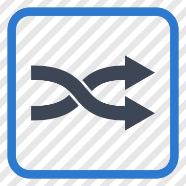 Shuffle okları doğru vektör simgesi bir çerçeve içinde