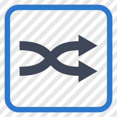 Shuffle okları doğru vektör simgesi bir çerçeve içinde