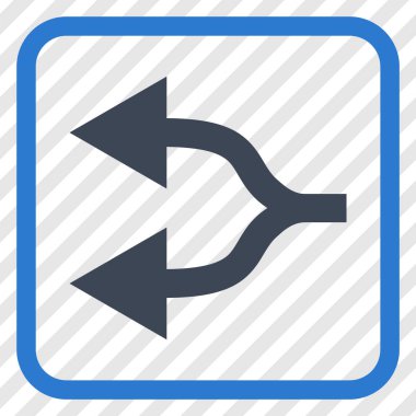 Split oklar sol vektör simgesi bir çerçeve içinde