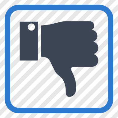 Vektör simgesi bir çerçeve içinde aşağı parmak