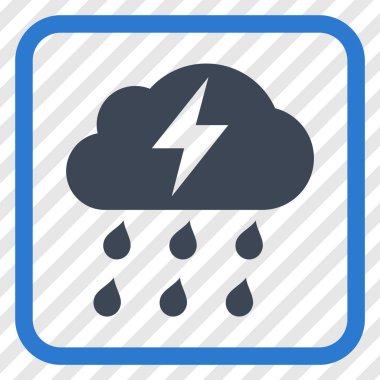 Fırtına vektör simgesi bir çerçeve içinde