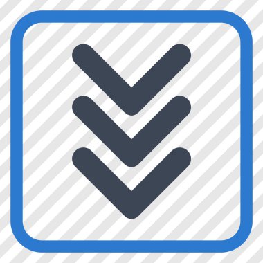 Vektör simgesi bir çerçeve içinde aşağı çift ok ucu