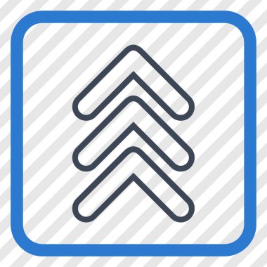 İşaretçi yukarı vektör simgesi bir çerçeve içinde üçlü