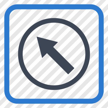 Yukarı Sağdan sola yuvarlak ok vektör simgesi bir çerçeve içinde