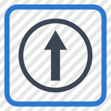 Bir çerçeve içinde yukarı yönlü ok vektör simgesi