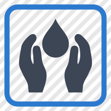 Su bakım vektör simgesi bir çerçeve içinde