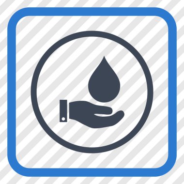 Su Servisi vektör simgesi bir çerçeve içinde