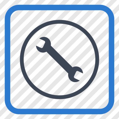 İngiliz anahtarı vektör simgesi bir çerçeve içinde