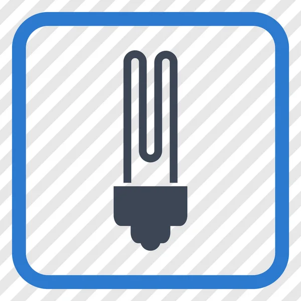 Icono de Vector de Bombilla Fluorescente en un Marco — Vector de stock