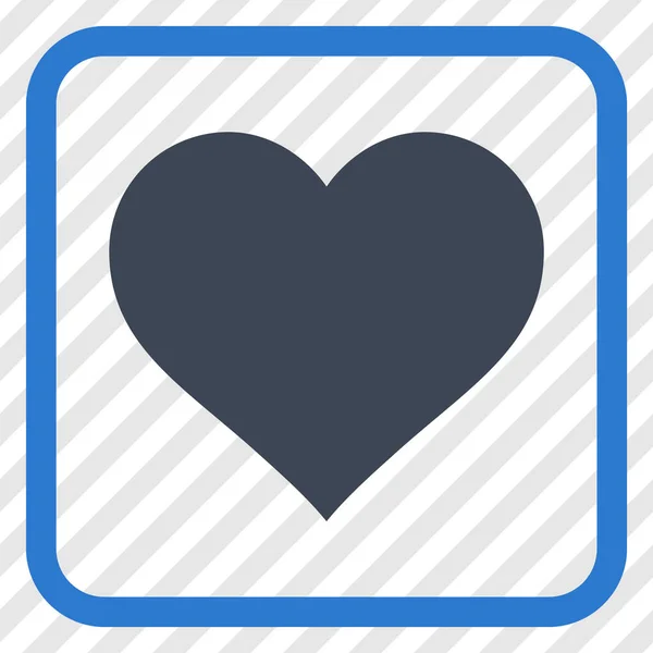 Love Heart Vector Icon In a Frame — Stock Vector