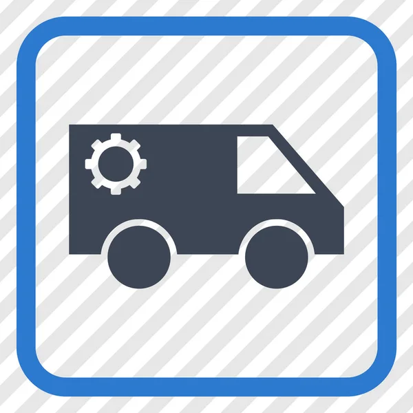 Icône vectorielle de voiture de service dans un cadre — Image vectorielle