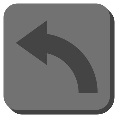 Sola Döndür yuvarlak kare vektör simgesi