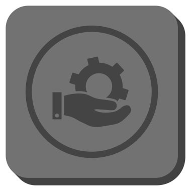 Hizmet yuvarlak kare vektör simgesi