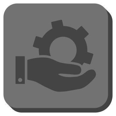 Hizmet yuvarlak kare vektör simgesi