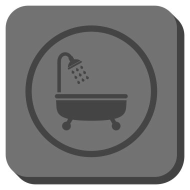 Duş Banyo yuvarlak kare vektör simgesi