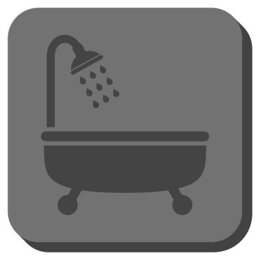 Duş Banyo yuvarlak kare vektör simgesi