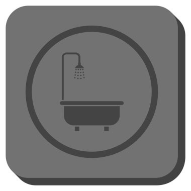 Duş Banyo yuvarlak kare vektör simgesi