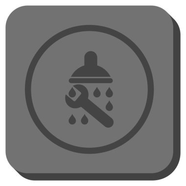 Duş sıhhi tesisat yuvarlak kare vektör simgesi