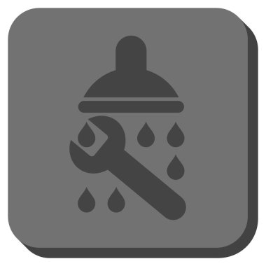 Duş sıhhi tesisat yuvarlak kare vektör simgesi