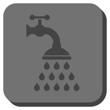 Duş musluk yuvarlak kare vektör simgesi