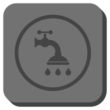 Duş musluk yuvarlak kare vektör simgesi