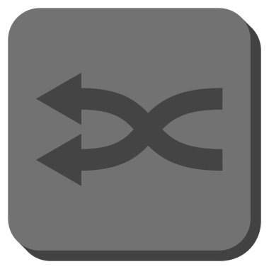 Shuffle oklar sola yuvarlak kare vektör simgesi