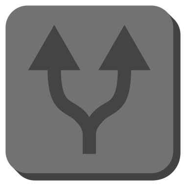 Yuvarlatılmış Kare vektör simge yukarı okları bölme