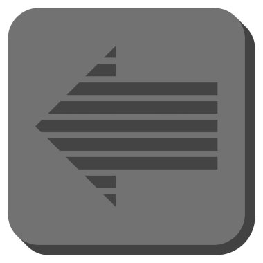 Şerit ok sol yuvarlak kare vektör simgesi