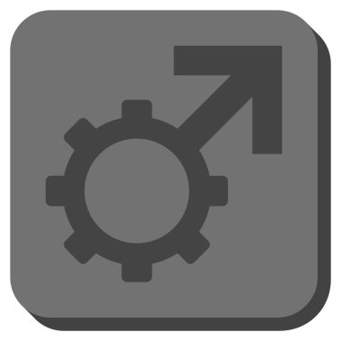 Teknolojik Potence yuvarlak kare vektör simgesi